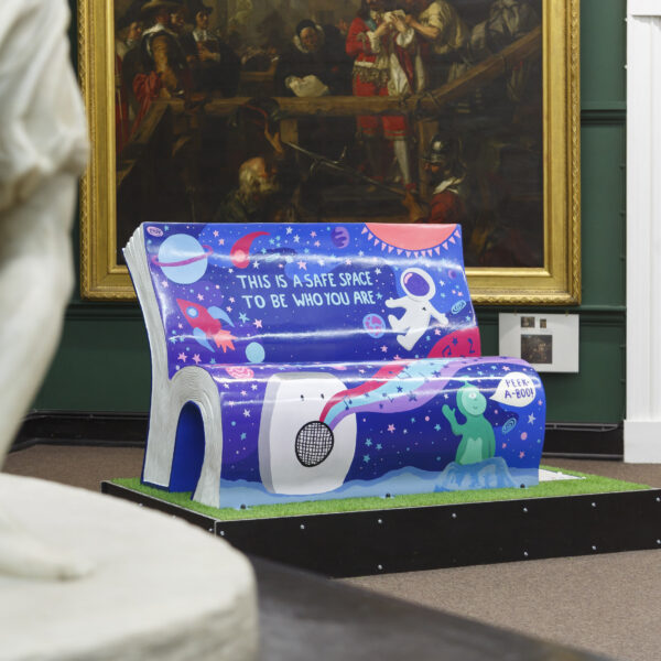 space pary - its a safe space to be who you are book bench