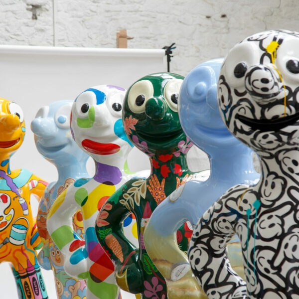 group of morph sculptures